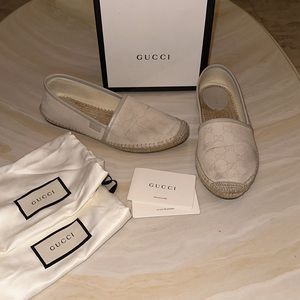 CLOSING CLOSET-FINAL PRICE! Authentic Gucci GG Canvas & Leather Espadrilles